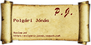 Polgári Jónás névjegykártya